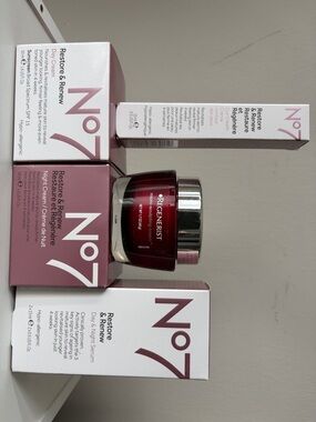 No7 Black Shopping Bag with 5 skin creams No7 and Regenerist Olay